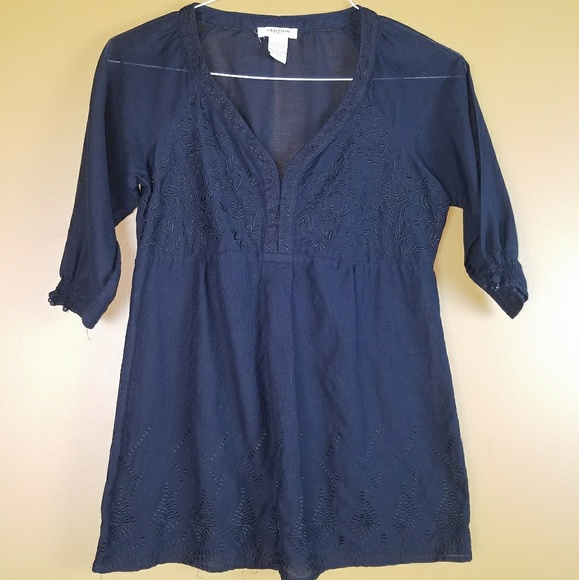 Vertigo Paris Tops - 3 for $15 Black Baby Doll Embroidered Tunic